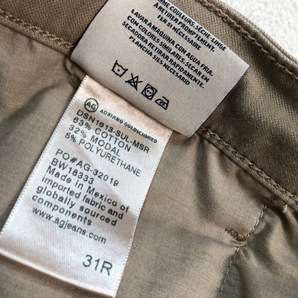 Adriano Goldschmied Pants Men's 34x28 Beige Caden Tailored‎ Trouser Tapered 31R - Picture 14 of 16